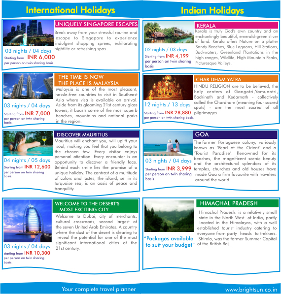 Brochures - Brightsun Travel